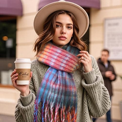 Clothirily Winter Scarf for Women Warm Womens Scarf Soft Chunky Scarfs for Cold Weather Long Shawl Large Scarves thumbnail 7