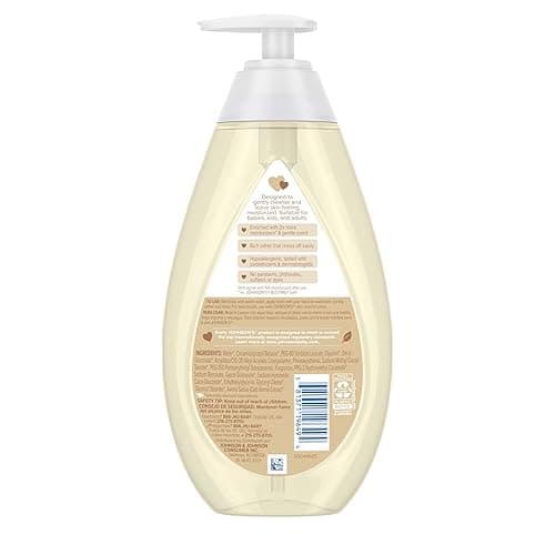 Johnson's Skin Nourishing Moisture Baby Body Wash With Vanilla & Oat Scents, Hypoallergenic & Tear Free Baby Bath Wash, Paraben-, Dye-, Sulfate & Phthalate-Free, 20.3 fl. oz thumbnail 9