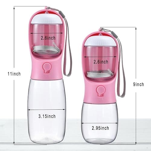 Cibaabo Dog Water Bottle with Food Container, Travel Puppy Water Bowl, Portable Pet Dispenser, Girl Dog Mom Gifts Accessories Stuff Essentials Necessities for Yorkie Chihuahua Cat Walking and Hiking thumbnail 3