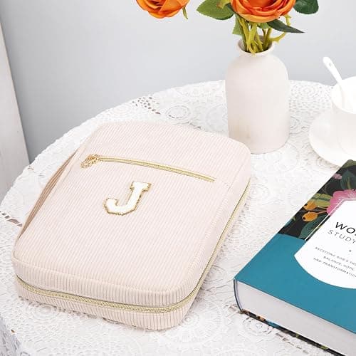 Bible Cover for Women, Initial Personalized Bible Gift - Bible Case for Men - Bible Holder - Bible Bag - Bible Carrier - Bible Carrying Case with Pockets for Bible Study Suppliers, Bible Accessories thumbnail 6