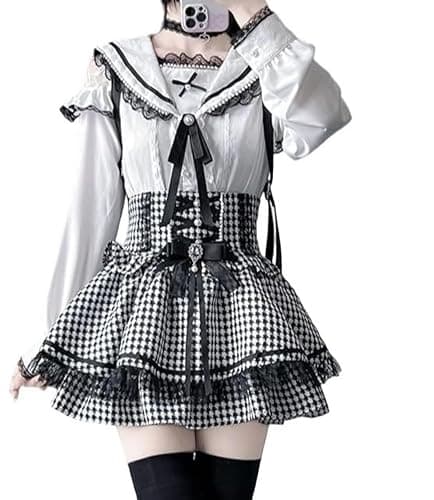 Pokn Lolita Shirts Jirai Kei Fashion Kawaii Clothing Cutecore Shirts Women Lace Mesh Sheer Short Sleeve Blouse Gothic - Image 1