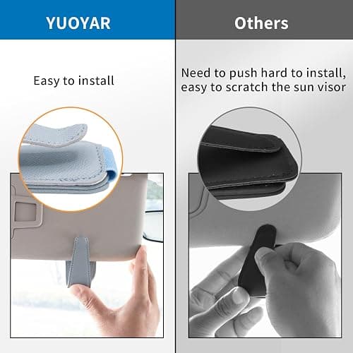 Yuoyar 2 Packs Magnetic Sunglass Holder for Car Visor - Universal Sunglasses Clip for Different Size Eyeglasses - Convenient Interior Car Accessories (Blue) thumbnail 3