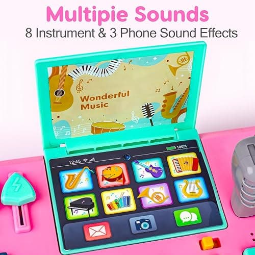 Baby DJ Table for Toddlers 1-3 with Music & Light, Musical Baby Piano Toys 6-9-12-18 Months Toddler Activity Table Music Instruments Learning Toys for 1 Year Old Girl Christmas Birthday Gifts Age 0-2 thumbnail 8