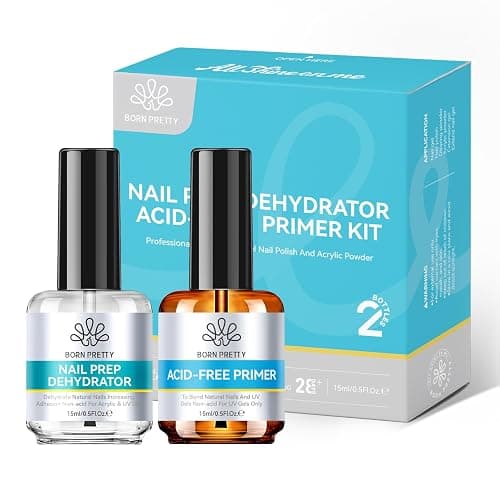 BORN PRETTY 15ml Nail Prep Dehydrate & Bond Nail-Primer Set,Natural Acid-Free Formula for Acrylic & Gel Polish,Superior Adhesion with Fast-Dry Gift Box Professional Salons Set - Image 1