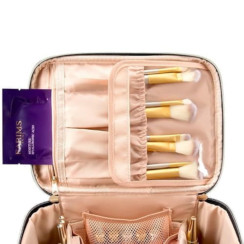 OCHEAL Travel Makeup Bag, Cosmetic Bags for Women Makeup Case Organizer Large Capacity Travel Toiletry Bag Storage Bags with Divider and Handle for Cosmetics Toiletries Brushes Tools-Large, Black thumbnail 4
