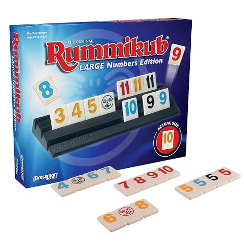 Pressman Rummikub Large Numbers Edition - The Original Rummy Tile Game Blue, 5" thumbnail 2