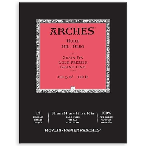 Arches Oil Pad, 12x16, 12 Sheets - Professional Art Paper for Oil Paint, Acrylic, Pastel - Image 1