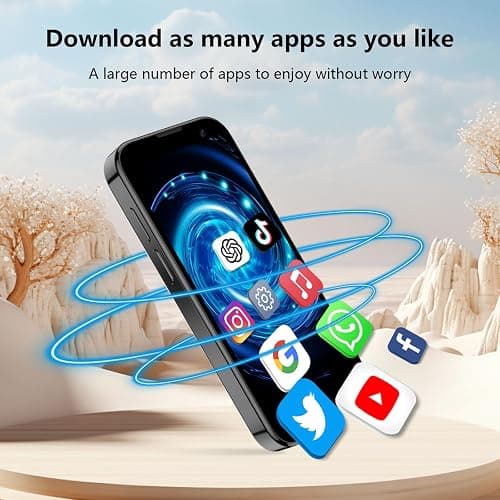 Mini Smartphone 3.0" Android Mini Phone World's Smallest Phone for Student | WiFi APP Download/GPS/Face ID/Expandable memory/Camera/Video Call,Phone for Travel Backup&Digital Detox,Gift for Kids,Pink thumbnail 4