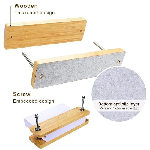 Sholramo Book Press - Bamboo Wood Bookbinding Press for Craft Enthusiasts - Anti-Slip Mat, Portable & Handmade Book Binding Tool (Book Press) thumbnail 3