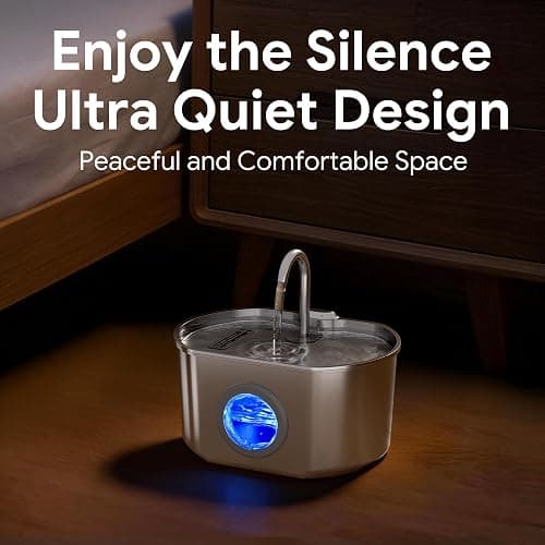 Cat Water Fountain Stainless Steel: 74oz/2.2L Cat Fountain for Drinking- Pet Water Fountain Inside - Automatic Dog Watering Dispenser Bowl - Pet Feeding & Watering Supplies (4 Filters) thumbnail 4