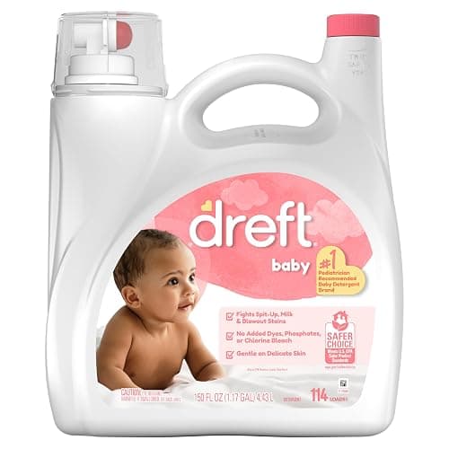 Dreft Baby Liquid Laundry Detergent, Gentle on Sensitive Skin Laundry Soap, 150 fl oz, 114 Loads (Packaging May Vary) thumbnail 12