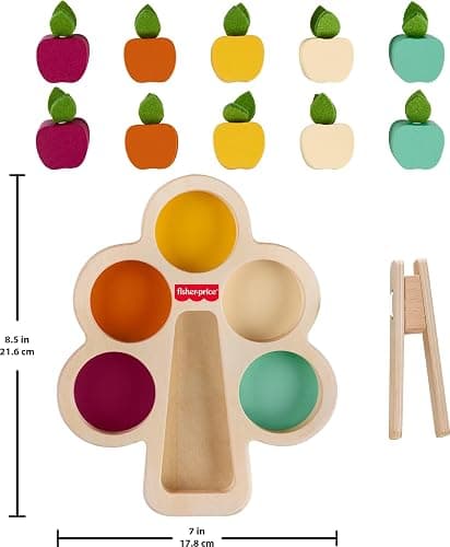 Fisher-Price Wood Montessori Toy Sorting Tree, American Montessori Society Seal of Excellence, Wooden Learning Activity Puzzle & Expert Play Tips for Preschool Kids Ages 3+ Years thumbnail 2