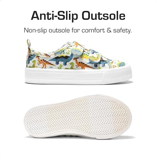 DREAM PAIRS Kid Toddler Sneakers Boys Girls Canvas with Cartoon Dual Hook and Loops for School Walking thumbnail 3