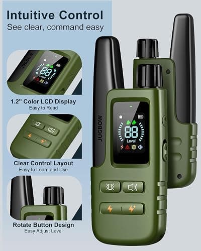 Jugbow Dog Shock Collar - 4500FT Dog Training Collar with Remote, IPX8 Waterproof Electric Dog Collar with 4 Training Modes, Security Lock, Rechargeable eCollar for 10-120lbs Small Medium Large Dogs thumbnail 7