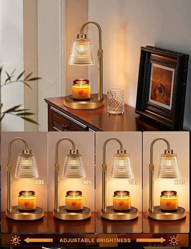 Innqoo Gold Candle Warmer Lamp with Timer, Dimmable Candle Warmer for Jar Candles, Height Adjustable Wax Melts Warmer, Birthday Gifts for Women Mom, House Warming Gifts New Home Decor thumbnail 3