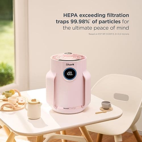 Shark NeverChange Compact Pro Air Purifier, HP072PK, Quartz | For Bedroom, Nursery, Home Office, Dorm, HEPA-Exceeding Filter, Captures Pollutants, Pet Dander, Dust, Odor, Smoke, and More thumbnail 3