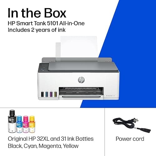 HP Smart Tank 5101 Wireless All-in-One Refillable Printer, Scanner, Copier with 2 years of Ink included, Wireless printer-for-home use an EcoTank Alternative (1F3Y0A) thumbnail 10