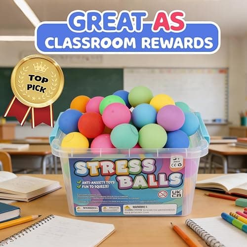 Slow Rising Stress Ball 50 Pack: Mini Squishy Ball for Kids Anxiety Relief, Hand Therapy Sensory Toy, Pull Stretch Fidget Toy, Prize Box Toys for Classroom, Bulk Toy for Teacher, Offices & Group thumbnail 5
