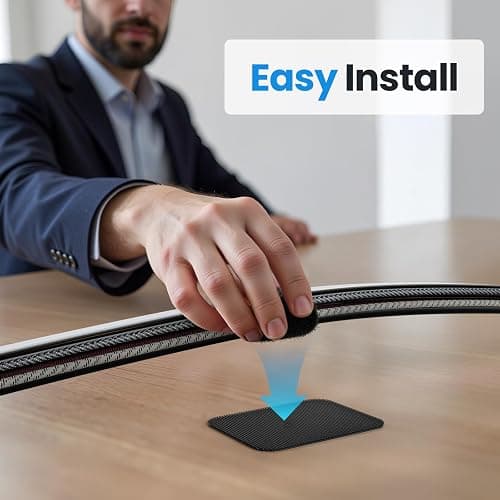 Cable Management Under Desk, 【Up to 15 Cord】【Enhanced Wire Holder】 Cord Organizer, Adjustable Hook and Loop Cable Ties, Reusable Cord Holder, Cable Hider Clips Under Table, 20 Pair thumbnail 6