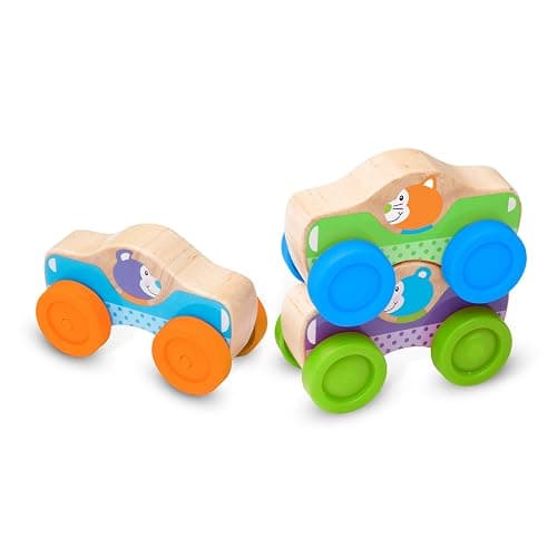 Melissa & Doug First Play Wooden Animal Stacking Cars (3 pcs) thumbnail 9