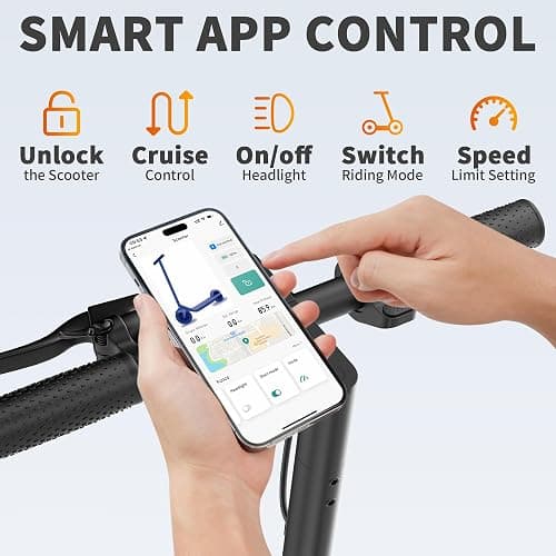 Aovowheel Electric Scooter for Adults, Folding E Scooter with 350W/500W Motor 16/24 Mph Top Speed, Max 19-23 Miles Long Range, 8.5''/10''/14''Tires Commuting Scooters with Dual Brakes System, APP thumbnail 6