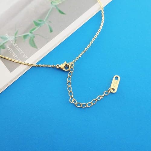 MOMOL Tiny Initial Necklace 18K Gold Plated Small Letter Necklace Personalized Name Necklace for Women thumbnail 6