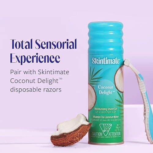 Skintimate Coconut Delight Shave Gel for Women, 3 Pack | Skintimate Shaving Cream for Women, Womens Shaving Cream, Shave Cream, Shaving Foam, Womens Shave Gel, Pack of 3, 7oz each(Package May Vary) - Coconut - 7 Ounce (Pack of 3) thumbnail 5