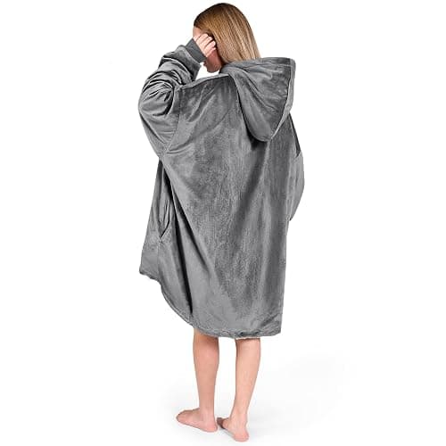 Bare Home Wearable Blanket Hoodie - Soft Plush Sherpa - Warm and Cozy - Oversized Wearable Blanket - Adult & Kid Sizes thumbnail 2