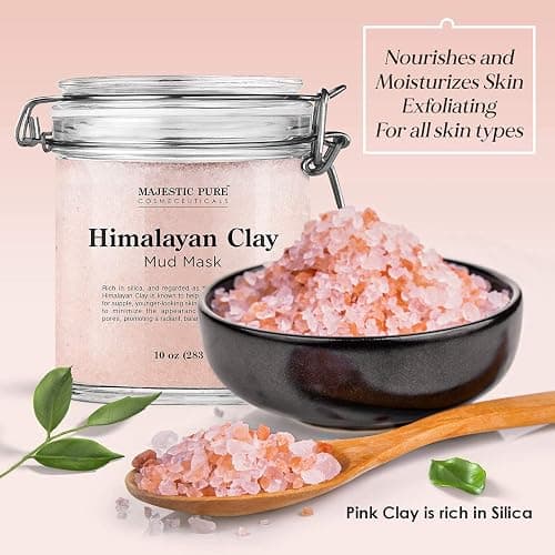 Majestic Pure Dead Sea Mud Mask and Himalayan Clay Mask Bundle – Natural Skin and Face Care for Women and Men thumbnail 5