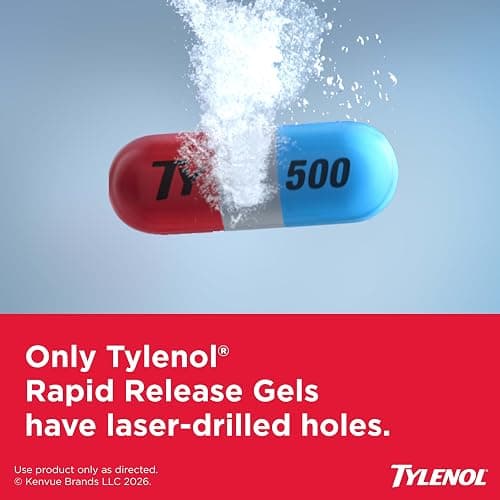 Tylenol Extra Strength Rapid Release Gels, 500 mg Acetaminophen, 100 Ct thumbnail 3