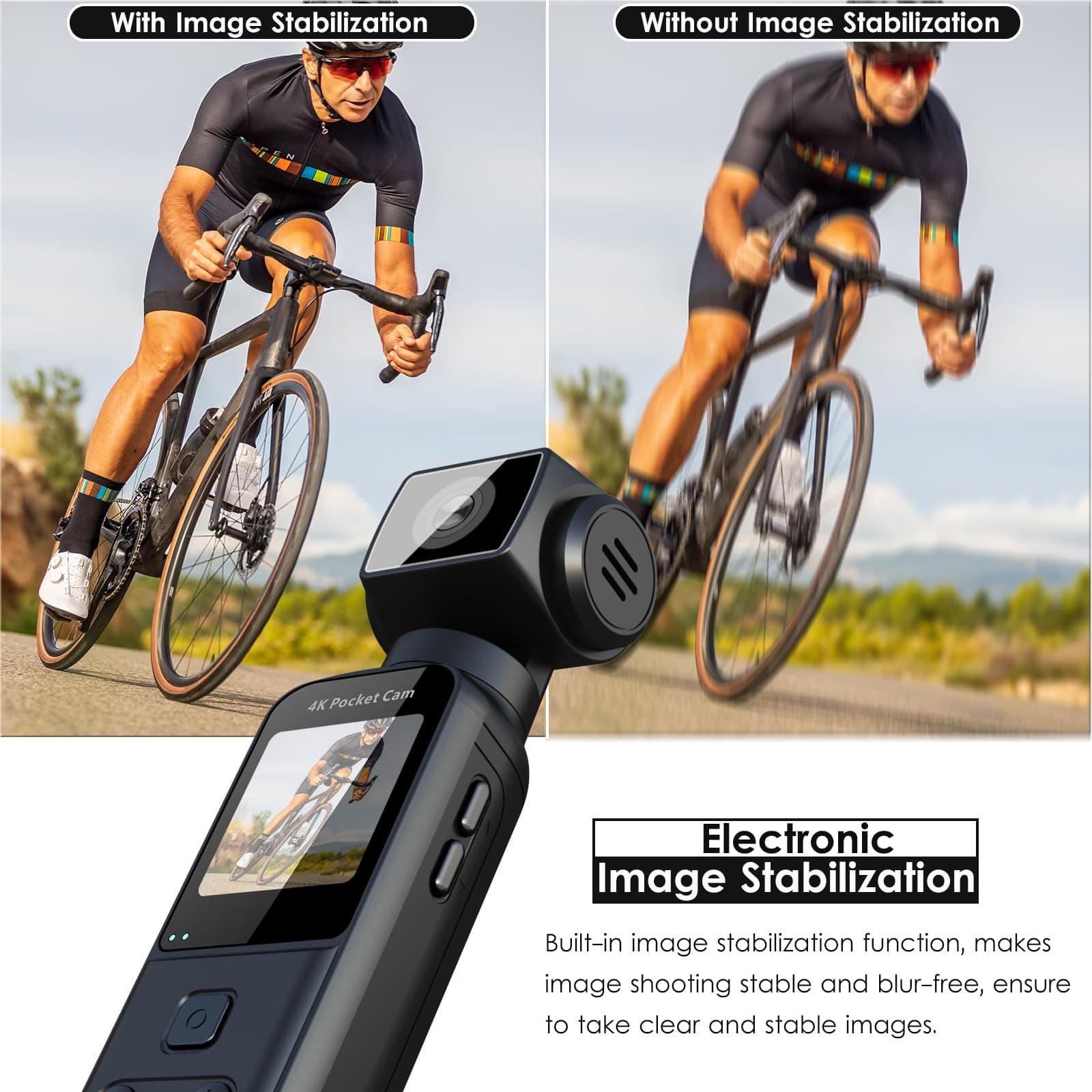 4K Body Camera with External Microphone, Mini Video & Audio Pocket Cam 270° Rotation Camera for Outdoor Sport, Bike, Travel, Police Law Enforcement, Personal Civilians, 64GB Included thumbnail 4