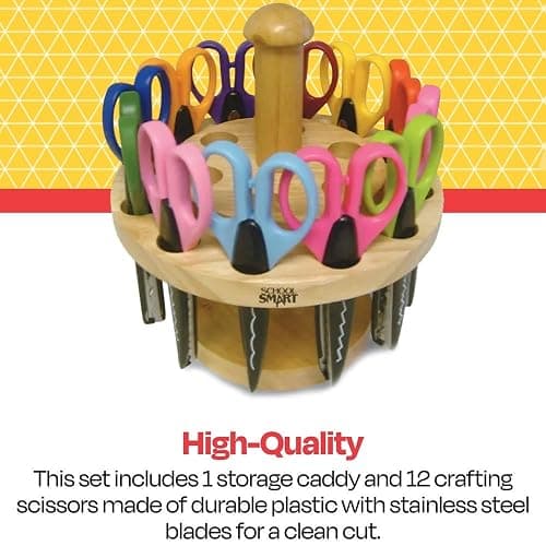 School Smart Paper Edger Scissors, 6-1/2 x 2-1/2 Inches, Assorted Colors, Set of 12 thumbnail 6