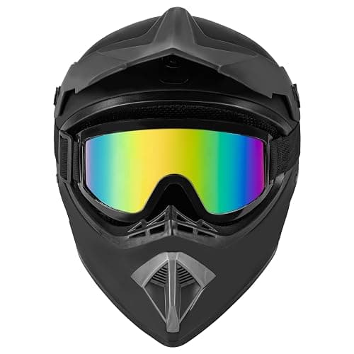 CARTMAN Matte Black Adult Full Helmet Small, DOT Approved ATV Dirt Bike | Matte black full-face. Adult/Teen. DOT ABS, vented, weatherproof, adjustable. Goggles/gloves. Street, dirt, snow. thumbnail 2