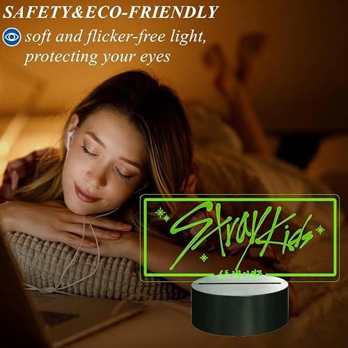 Music Merch, 3D Night Light - 16 Colors Adjustable Night Light with Remote, Dim, Fans Gifts for Christmas Birthday Boys Girls - Red R1 thumbnail 6