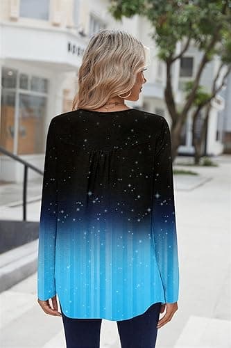 Zeagoo Long Sleeve Shirts for Women Fall Fashion Dressy Casual Blouses Trendy Pleated Tunic Tops for Leggings 2025 thumbnail 6