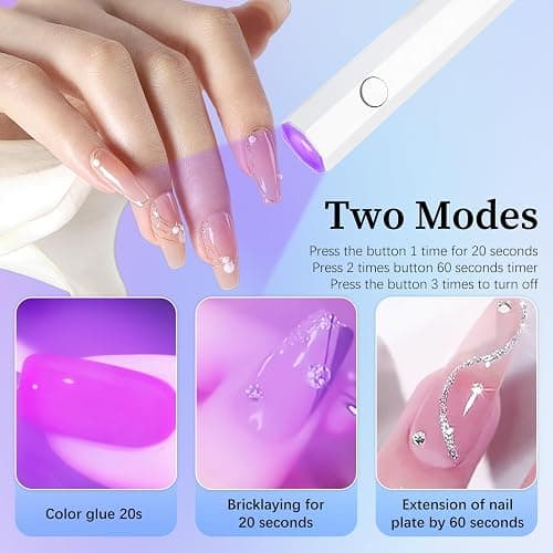 Mini UV Lamps for Gel Nails with LED Screen 3W Nail Lamp Handheld 180mAh USB Rechargeable Quick Drying 20s 60s Timer Portable Valentine Mothering Sunday Gift for Women Nail Stickers DIY Home Travel thumbnail 4