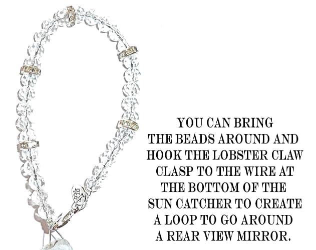 SunCatcher Crystal, Rear View Mirror Car Charm Ornament, Hanging Pendent 30mm, Comes in a Gift Bag. (1 38mm Icicle Crystal) - 1 38mm Icicle Crystal thumbnail 3