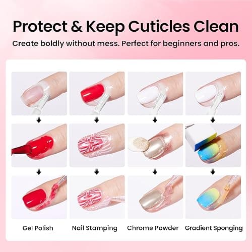 Beetles Odorless Liquid Latex for Nails Set, 2 PCS 15ml Pink & White Peel Off Cuticle Guard, Latex Nail Polish Barrier for Gel Polish, Air Dry Protector for Fingers, Nail Art Cuticle Protectors thumbnail 2
