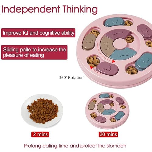 DR CATCH Dog Puzzles,Dogs Food Puzzle Feeder Toys for IQ Training & Mental Enrichment,Dog Treat Puzzle(Pink) thumbnail 3