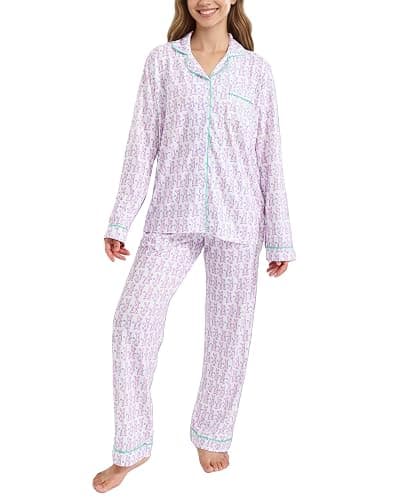 HMPEAIIY Women Y2k Monkey Pajamas Set Button Down Sleepwear Loungewear Pjs for Jammies Party Christmas Thanksgiving Gift thumbnail 2