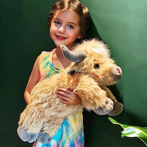 uoozii 20" | 4 Pounds Highland Cow Weighted Stuffed Animals with Unscented Microwavable Heating Pad, Cute Coolable Heatable Weighted Plush Warm Gift for Kids & Adults thumbnail 2