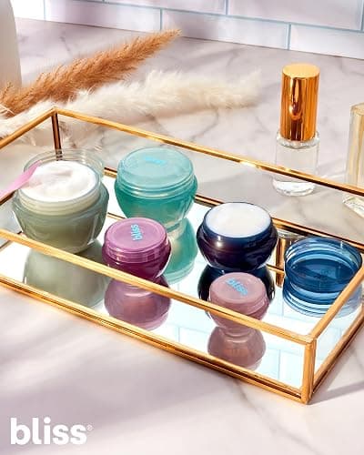 Bliss Travel Containers - 5 Pack Leak Proof Tapered Jar Set with Lid and Spatula - Small Travel Containers for Creams, Lotions, Vitamins, and Small Jewelry, Multi thumbnail 2