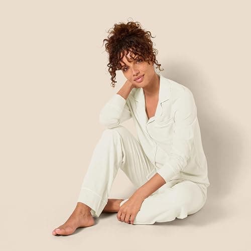 Amazon Essentials Women's Cotton Modal Long-Sleeve Shirt and Full-Length Bottom Pajama Set thumbnail 5
