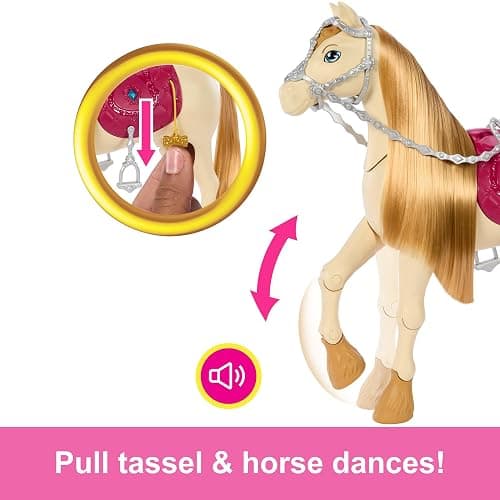 Barbie Horse with Sounds, Music & Accessories, Inspired by Barbie The Great Horse Chase, Toy Moves, Dances & Blinks Eyes, HXJ42 thumbnail 3
