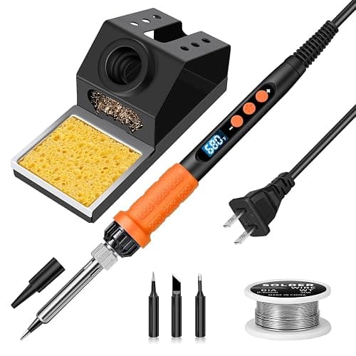 Soldering Iron Kit, 100W High Power Soldering Iron, Fast Heating, Digital Display Temperature Control Accurate 356°F-896°F, Portable Soldering Kit with Protective Cap, Automatic Sleep Mode - Image 1