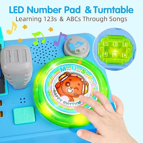 Baby DJ Table for Toddlers 1-3, Baby Musical Piano Toys 6-9-12-18 Months Toddler Activity Learning DJ Mixing Table with Music & Light Educational Toy for 1 Year Old Boy Girl First Birthday Infant Gift thumbnail 7