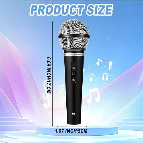 Gjinxi Fake Microphone Props Plastic Fake Microphone Realistic Plastic Microphones Prop Pretend Play Mic Prop Black Stage Mics Tool for Karaoke Halloween Stage Costume Favors Birthday Party thumbnail 2