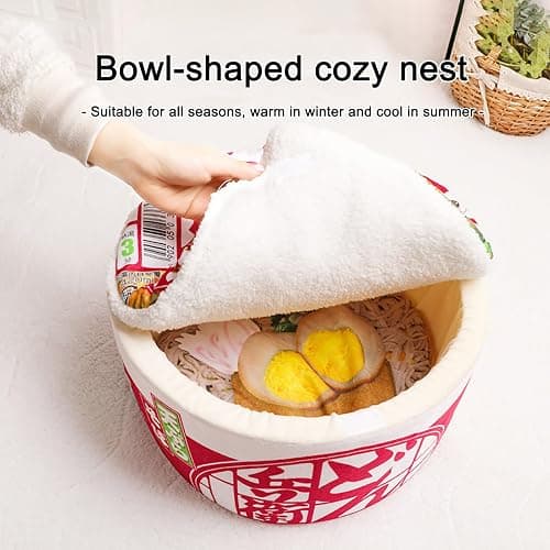 寵幸 Ramen Noodle Dog & Cat Bed,Keep Warm and Super Soft Creative Pet Nest for Indoor Cats,Removable Washable Cushion for Small Medium Large Dogs and Cats thumbnail 3
