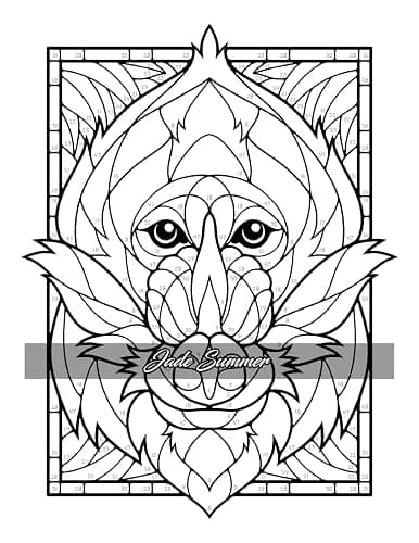 Color by Number Animals: Adult Coloring Book with Cats, Dogs, Birds, Butterflies, Horses, Sloths, and Many More for Stress Relief and Relaxation thumbnail 27