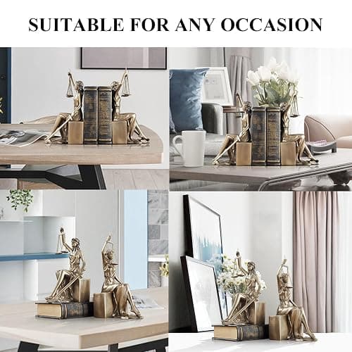 Lady Justice Statue Decorative Bookends Home Decor Roman Goddess Sculptures Gifts, Best for Lawyers and Law Students(10 x 5 x 4 inch) thumbnail 6